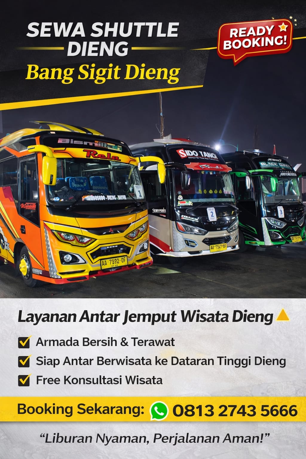 Sigit Tour - Fasilitas Dieng Tour BSD
